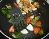 A picture of step 3 of Spicy Honey-Yogurt Mutton Kababs with sautéed veggies.