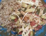 A picture of step 6 of Chicken and Poblano Peppers with Zucchini (My Style 'Alambre').
