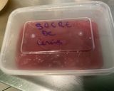A picture of step 3 of Black Currant Mascarpone Cake with Cherry Sugar.