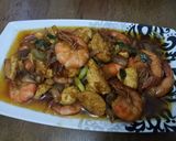 Foto langkah ke 8 dari resep Udang dan tofu goreng mentega.