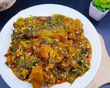 A picture of step 11 of Okro soup.