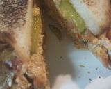 A picture of step 2 of Closest thing to an Omelette Sandwich as I will make.