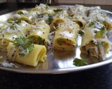 A picture of step 4 of Stuffed Khandvi.