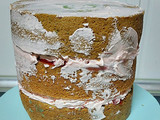 Tarta vegana con bizcocho de vainilla