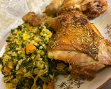 Rozmaringos csirke 🍗 spenótos zöldséges rizs 🍚🥢💕 recept fázis 3 fotója