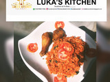Easy Homemade Jollof Rice Served with Fried Chicken