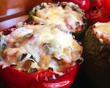 A picture of step 5 of Chicken Stuffed Peppers.