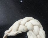 A picture of step 4 of Braided challah bread.