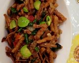 Foto langkah ke 2 dari resep Oseng tempe teri cabe ijo Pete #weekend challenge.