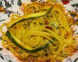 A picture of step 6 of One-Pan Spaghetti with Clams, Zucchini, and Saffron.