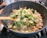 A picture of step 8 of Pork Sauté with Fennel and Cheesy Zucchini.