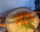 A picture of step 2 of Veggie shepherd’s pie with celeriac topping.