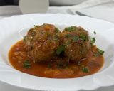 Фото кроку 8 до Творожно-мясные котлетки в томатном соусе😋.