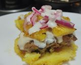 Foto del paso 13 de la receta: Arepa🫓burger🍔de pollo🥯🍗🍍🧀🧄