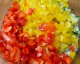 A picture of step 1 of Israeli salad.