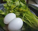香菜蛋花湯麵的食譜步驟1照片