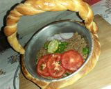 A picture of step 2 of Qeema do payaza In Baked Basket.