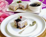 A picture of step 9 of No Bake Blueberry Biscuit Cake.