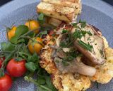 A picture of step 4 of Curry Dusted Cauliflower ‘Steak’ Topped With Chive and Garlic Mushrooms.