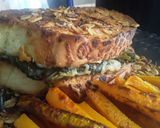 Foto del paso 13 de la receta: Sándwich de queso con espinacas salteadas y "papas"🥪🧀🌿🥪🍟
