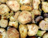 A picture of step 4 of Green Banana (Vazhakkai) Fry.