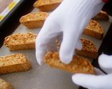 A picture of step 8 of Easy! Walnut and Orange Biscotti | Italian hard and crunchy cookies.