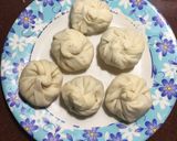 A picture of step 5 of Fish Momo with Fish Balls in Red Sauce.