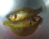 A picture of step 2 of Bengali style fish fry.