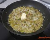 A picture of step 3 of Vegetable Risotto with Manchego Cheese and Crispy Ham.