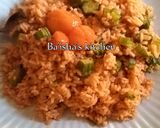 A picture of step 6 of Okro fried rice.