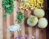 A picture of step 1 of Potato corn roll.