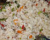Foto langkah ke 4 dari resep Nasi Bakar Baby Squid & Anchovies.