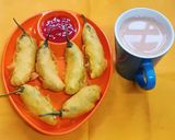 A picture of step 6 of Potato Stuffed Chilli Pakoda.