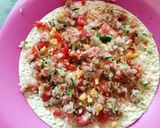 A picture of step 3 of Masala Papad.