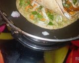 A picture of step 2 of Tri-colour Indian Roti Pizza.