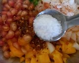 A picture of step 2 of Kesar mango salsa.