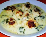Fehér krémes leves sült karfiollal recept fázis 12 fotója