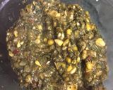 A picture of step 3 of Cheese paratha with lots of spinach.