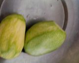 A picture of step 1 of Khatti meethi mango candy.