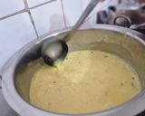 A picture of step 6 of Fulori Kadhi (UP style Pakoda Kadhi).