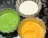 A picture of step 5 of Tricolour Dahi Vada.