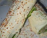 Foto del paso 7 de la receta: Canelón XXL de calabacín relleno de patata, rape y gambas langostineras