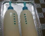 Foto del paso 3 de la receta: Gelatina azul con blanco de leche artística