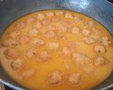 A picture of step 5 of Moong daal Mangochian (fried lentils balls in curry).