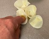 A picture of step 3 of Easter Gyoza Dumplings.