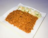 A picture of step 7 of Jallof rice.