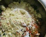 A picture of step 1 of Spinach fritters (Palak pakoi).