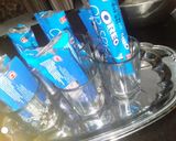 A picture of step 2 of Oreo double layer chocolate bar.