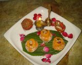 A picture of step 4 of Coconut –Orange(santra) Mangal kalush #diwali.