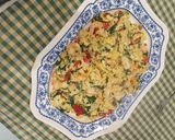 Foto del paso 5 de la receta Revuelto de bacalao con gambas y espinacas